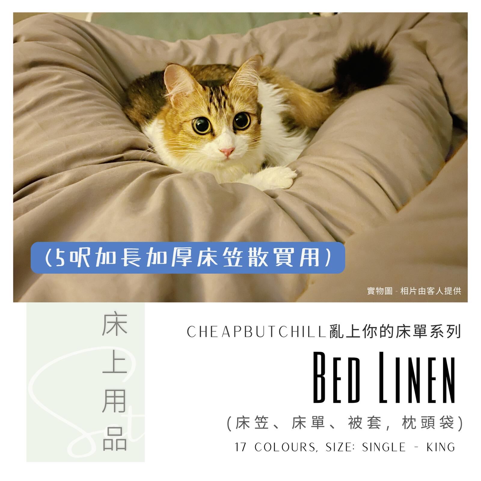 CheapbutChill 「亂上你的床單」系列 － 床上用品 (5呎加長加厚床笠)