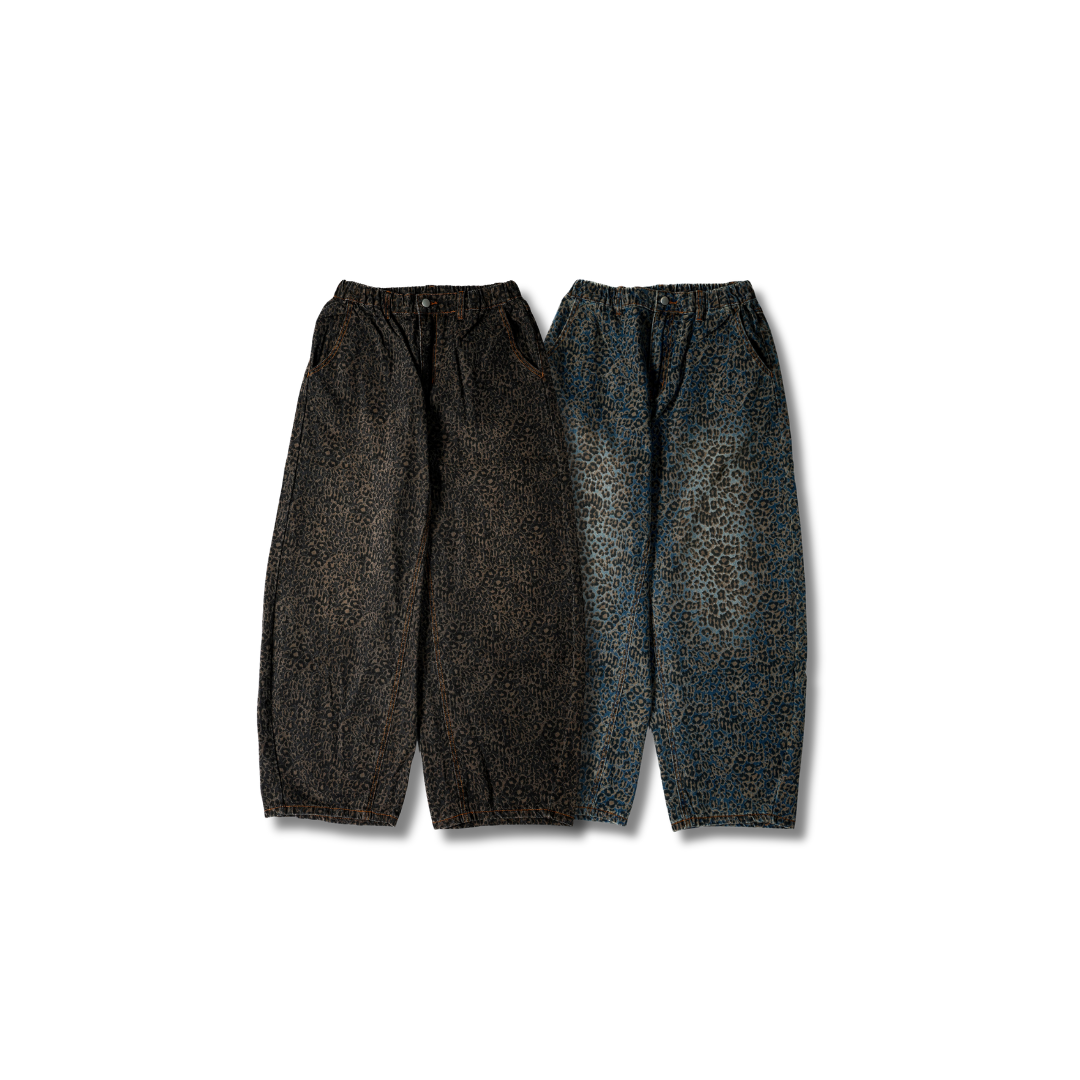 D.CLOSET 豹紋彎刀牛仔長褲