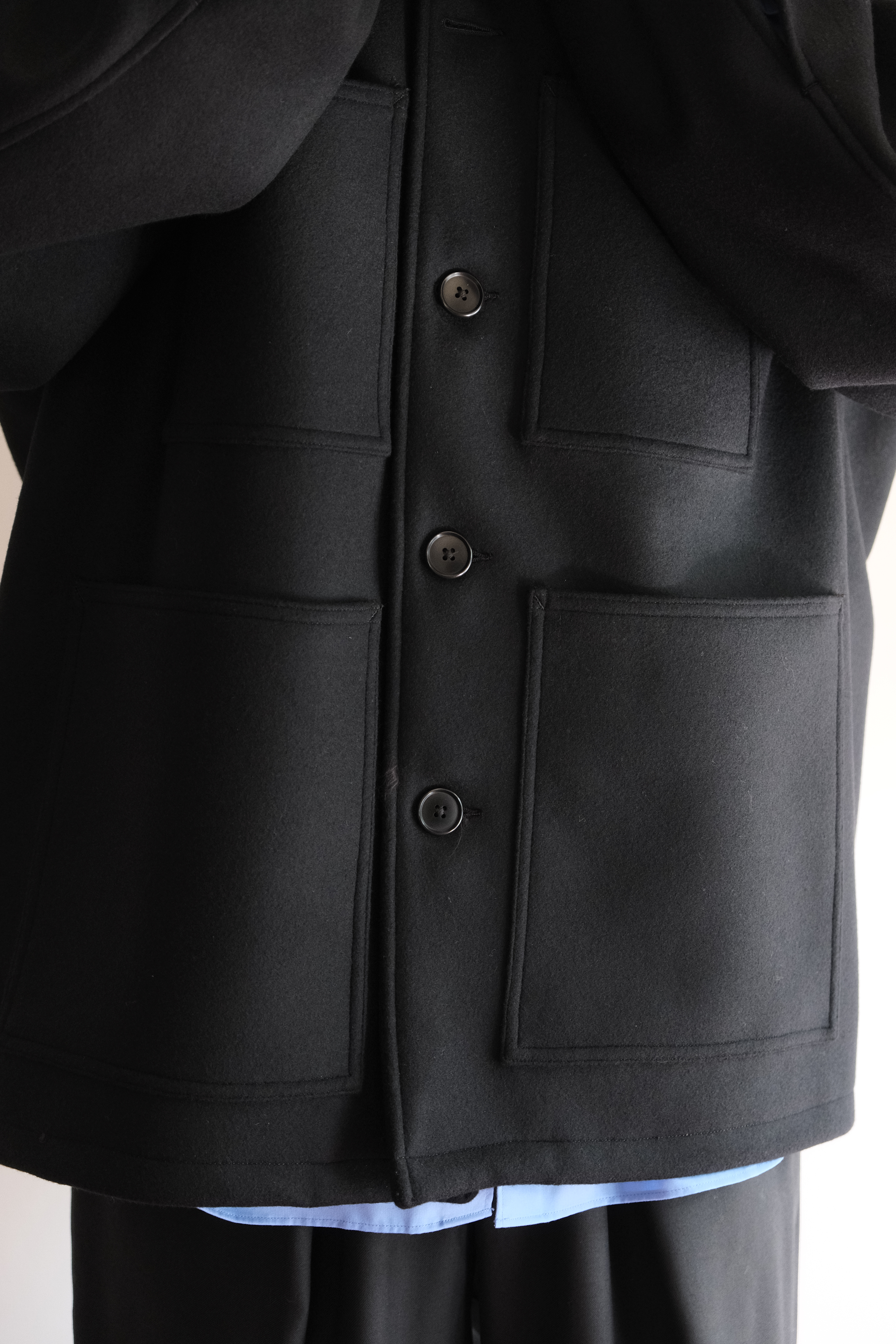 COOTIE PRODUCTIONS - Wool Melton Coverall / BLACK