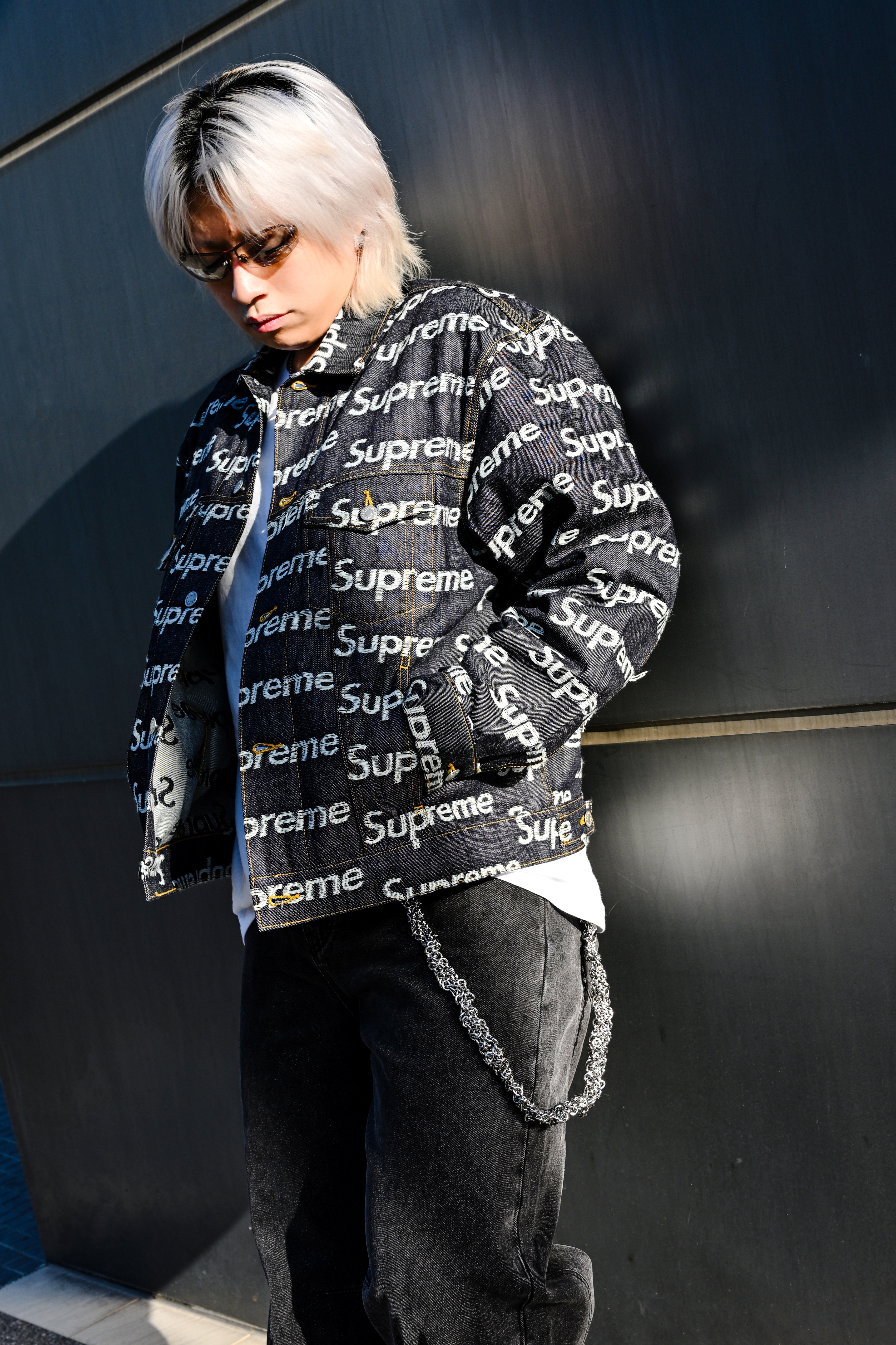 ☆ETW☆【EASY TO WEAR】Supreme 25FW JACQUARD LOGOS DENIM TRUCKER JACKET 牛仔外套