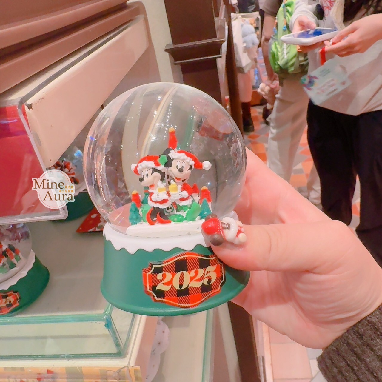 聖誕節系列 米奇 Mickey 米妮 Minnie 造型 水晶球 擺飾品 -香港迪士尼樂園