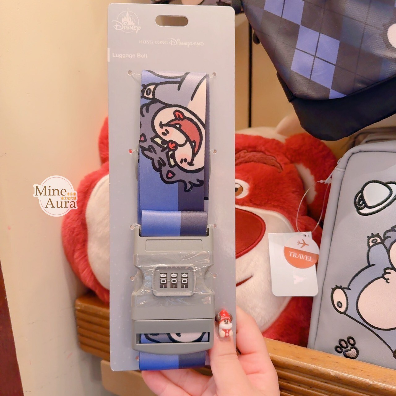 路西法 魯斯佛 Lucife 壞貓咪 圖案 密碼鎖 行李束帶 -香港迪士尼樂園