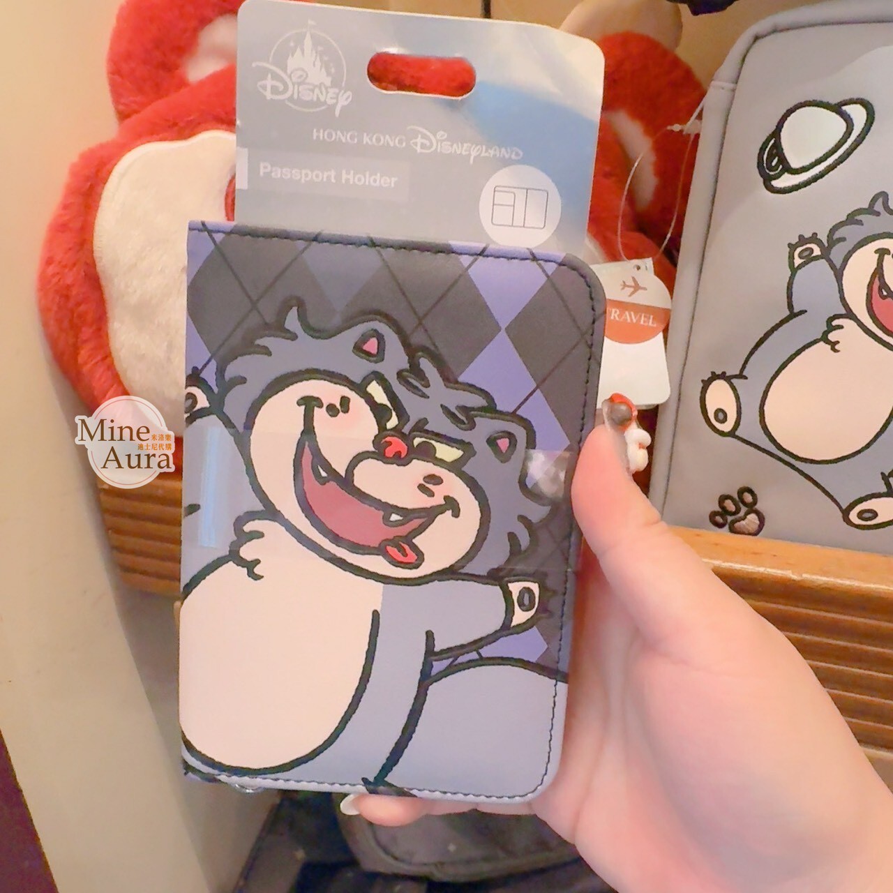 路西法 魯斯佛 Lucife 壞貓咪 菱格紋 圖案 護照套 -香港迪士尼樂園