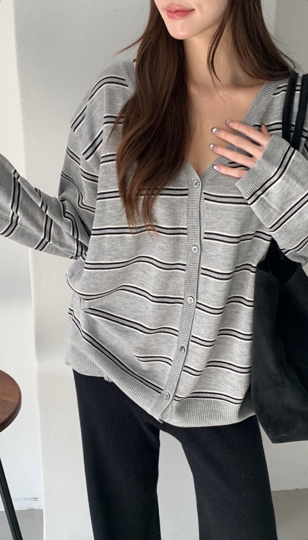 ᴋᴏʀᴇᴀ 現貨 條紋質感針織外套