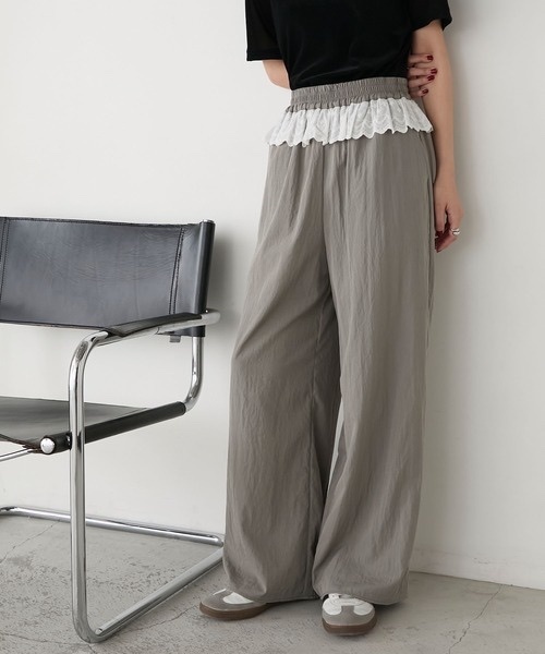 forksy. / Frill Lace Wide Pants