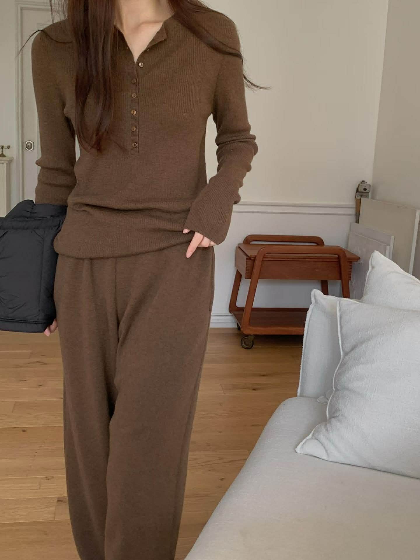 FN05 天絲羊毛針織排扣上衣（現貨）