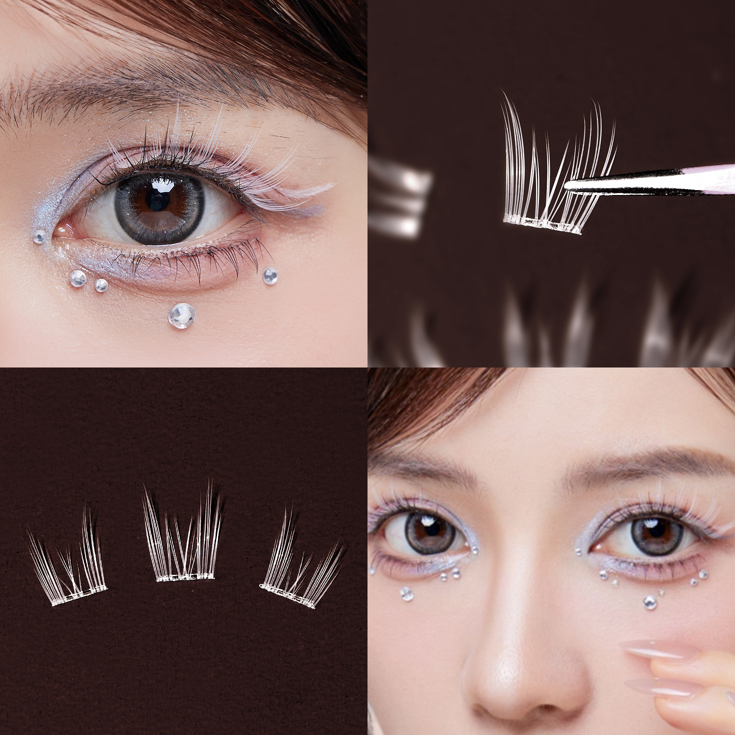 BQI Pure White Cosplay Clear-Band Glue-Free Lashes