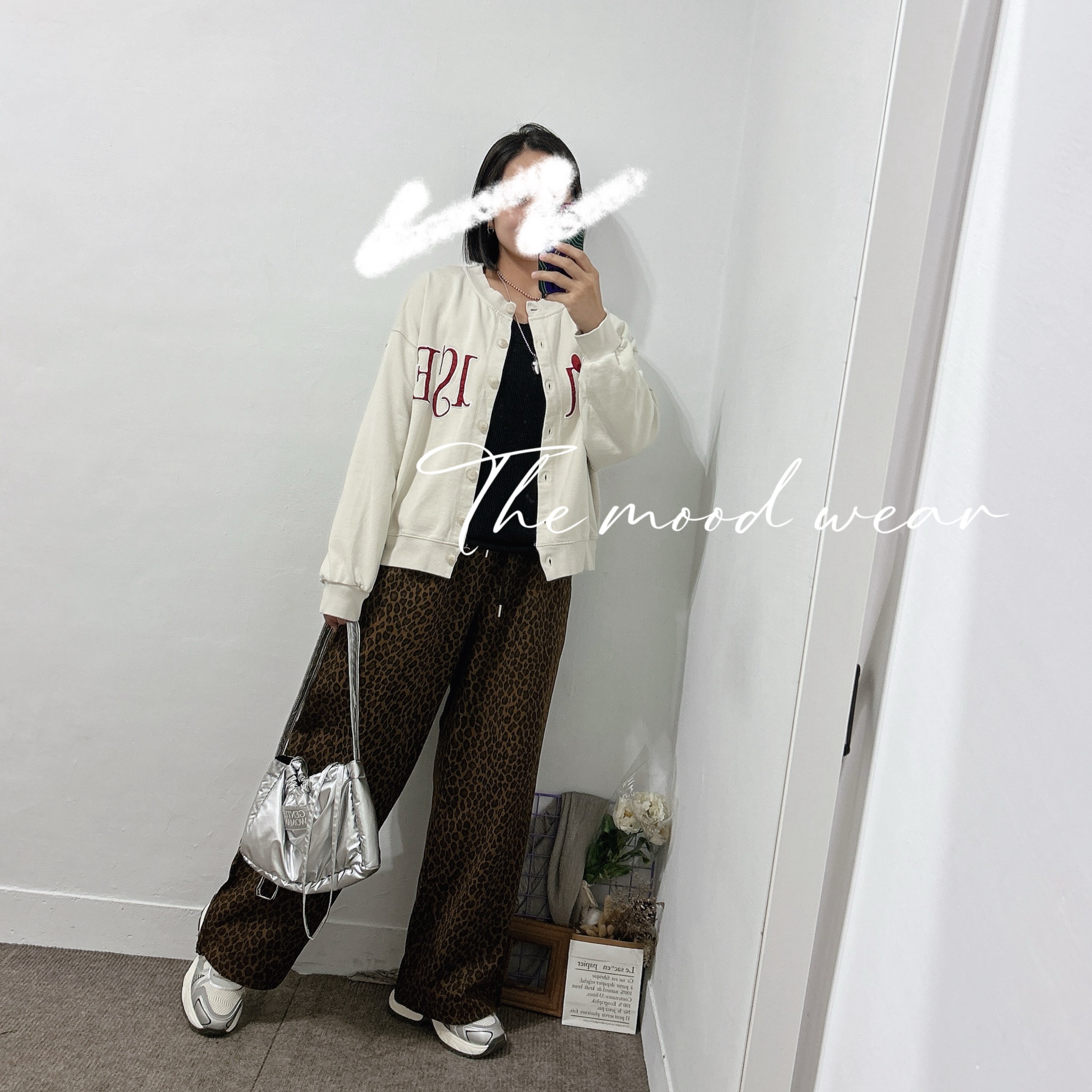 無領字母刺繡棒球外套( 灰色/杏色/深藍)