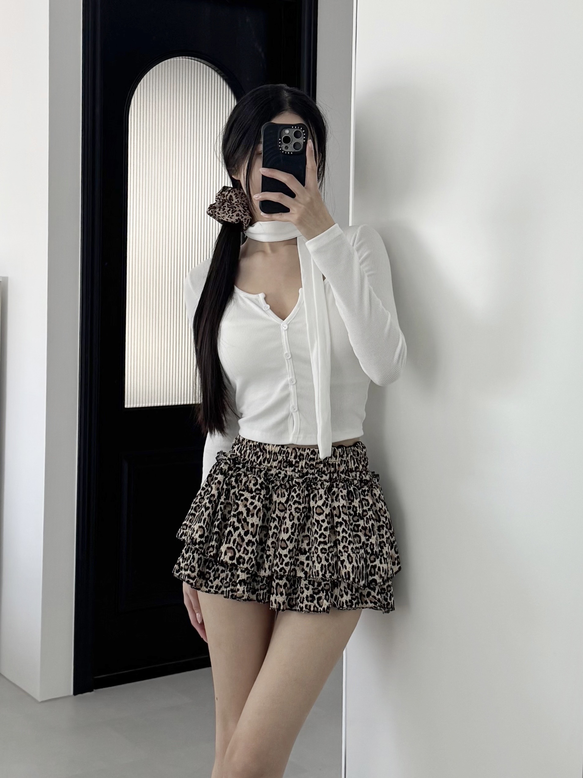 浪漫豹紋蛋糕短裙