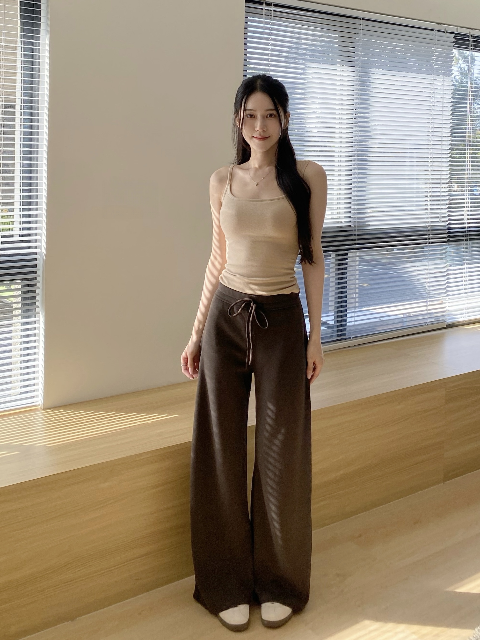 恆溫系列·慵懶挺版磨毛直筒棉褲