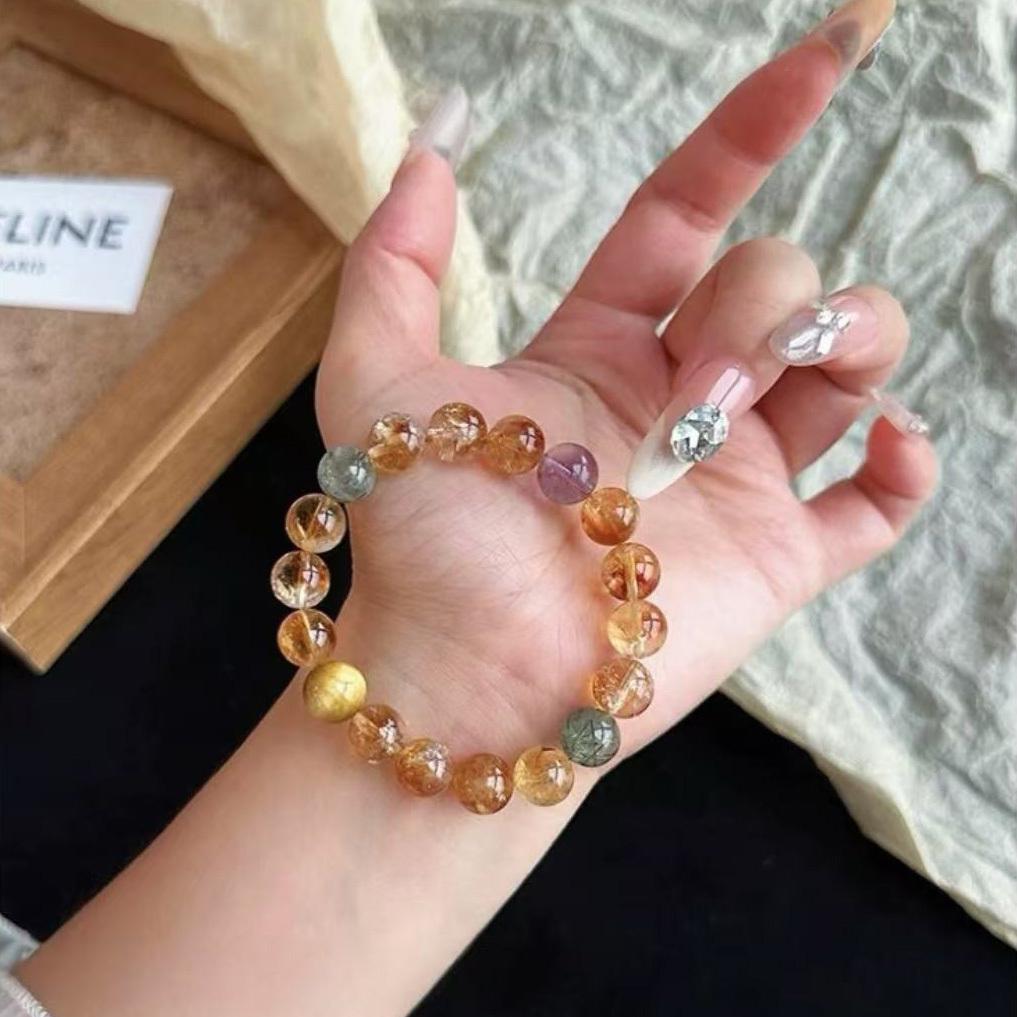 【曦光】黃水晶x綠髮晶x黃塔晶x虎眼石x紫螢石