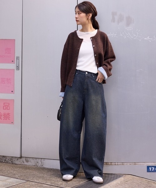 MONO-MART / Vintage Corduroy Wide Denim Jeans