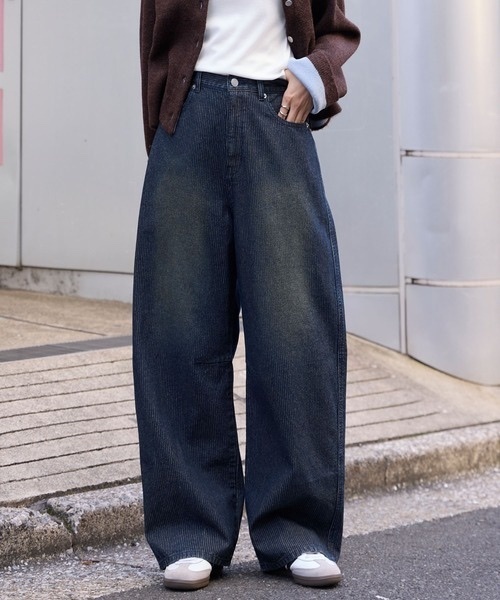 MONO-MART / Vintage Corduroy Wide Denim Jeans