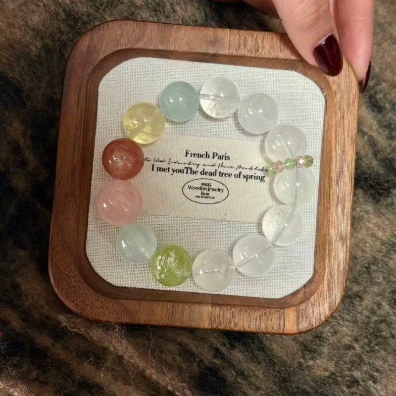 【莫奈花園】白幽靈x藍螢石x檸檬黃水晶x太陽石x粉水晶x岫玉