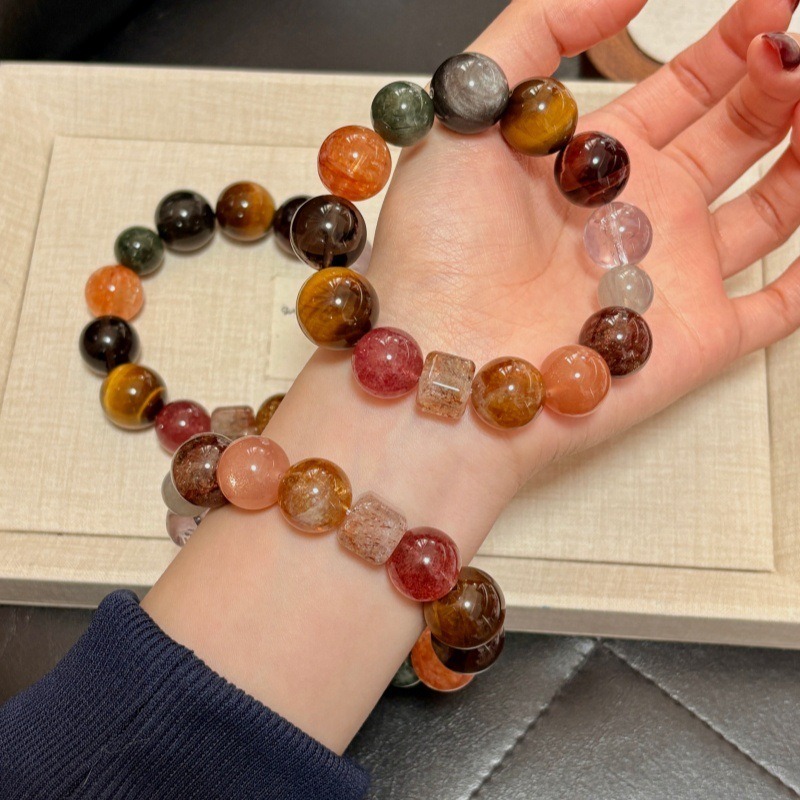 【濃墨重彩】黃虎眼x紅虎眼x黑金超七x銀曜石x太陽石x灰月光x黃塔晶x綠髮晶x紅膠花x草莓晶x紫水晶x冰種黑曜石