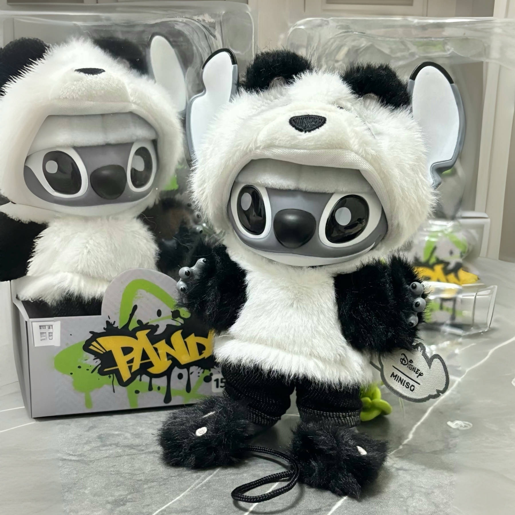 超可愛！史迪奇Genz 熊貓毛絨公仔