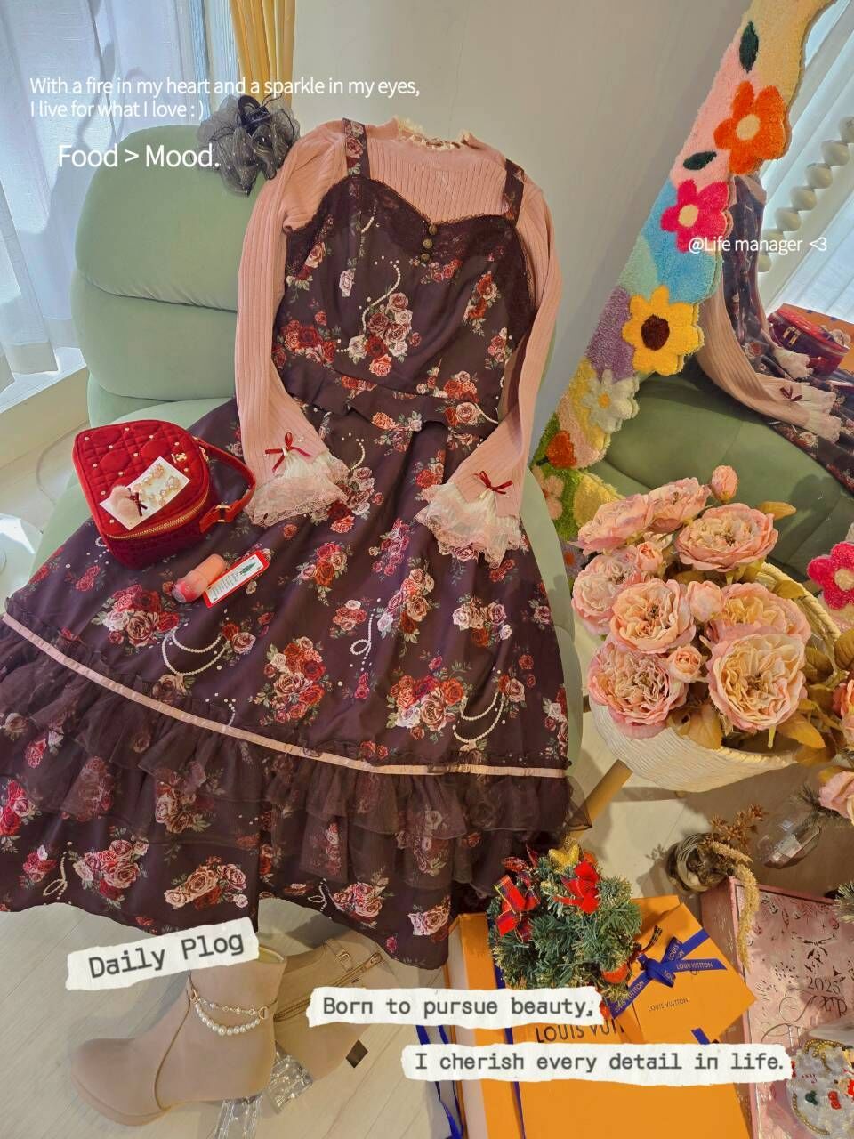 日貨✨️復古浪漫玫瑰洋⚘️