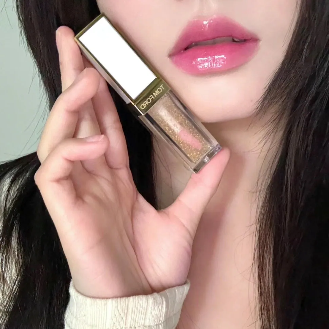 現 貨丨隨溫調色櫻花嫩唇 TOM FORD 24K 金箔變色唇油 3mL
