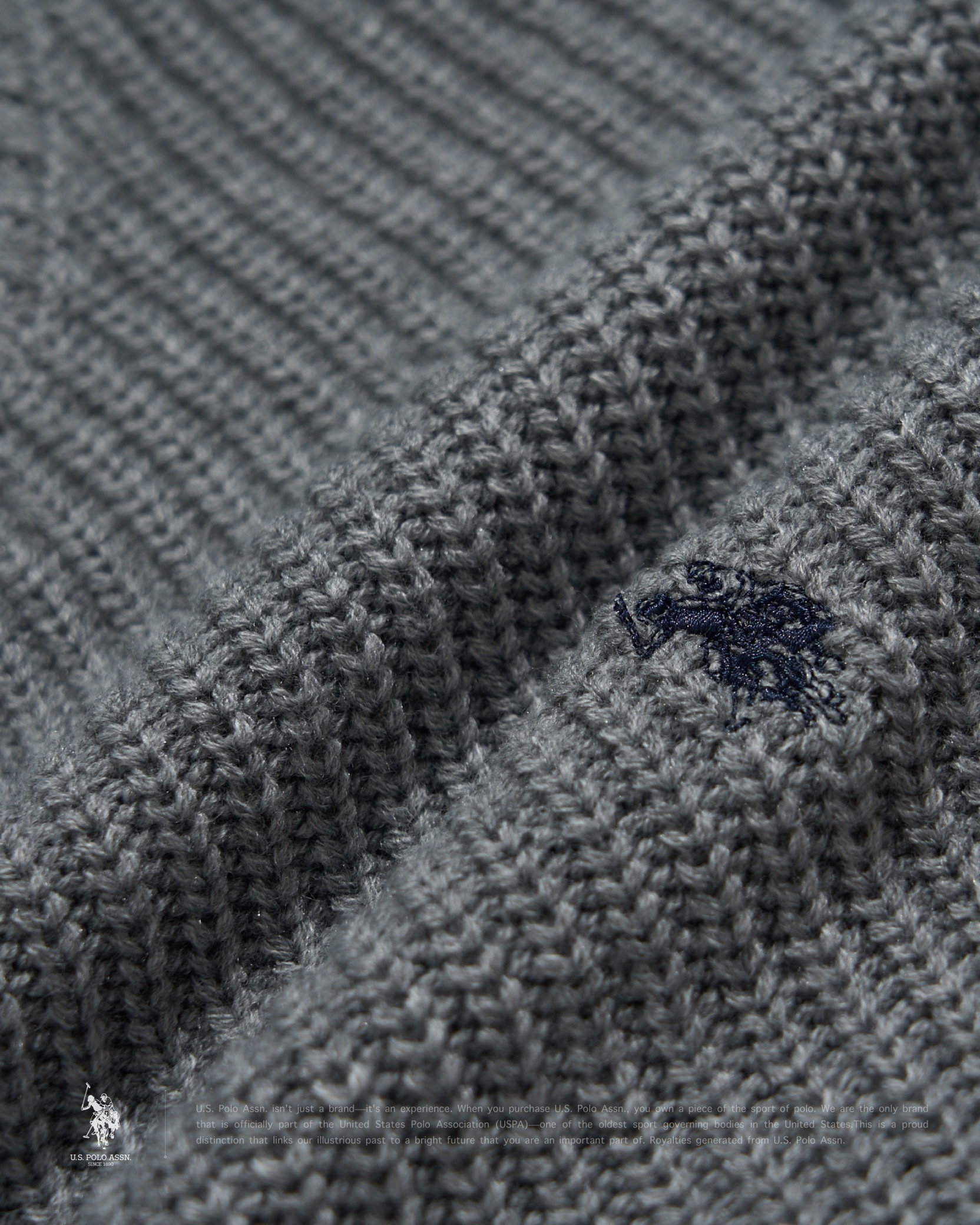 U.S. POLO ASSN - 別注 刺繍畔編みクルーネックニット【限定展開】