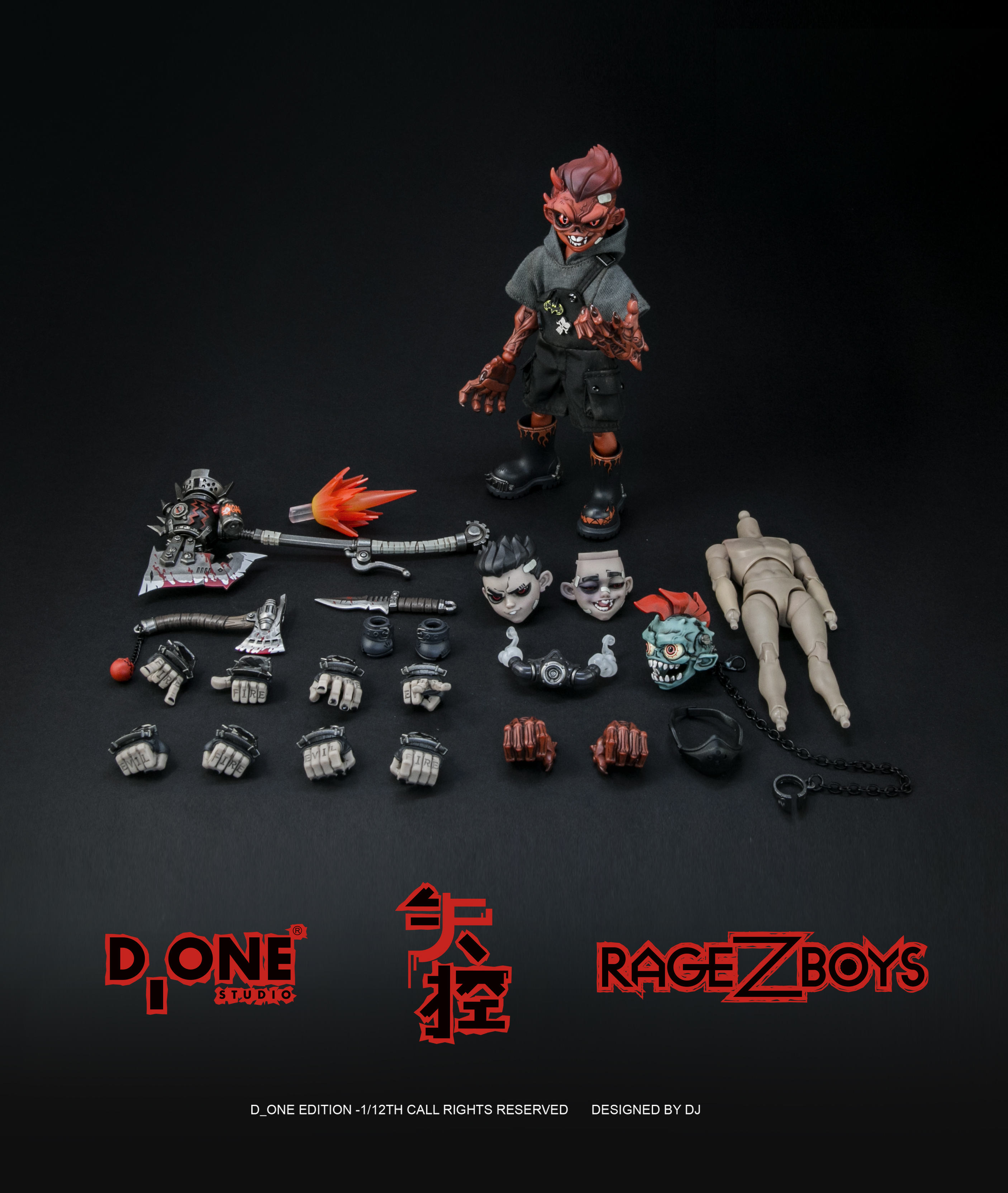 (Pre-Order) D_ONE STUDIO RAGE-ZBOYS Series - Yazai 1/12 Action Figure (Out-of-Control Edition)
