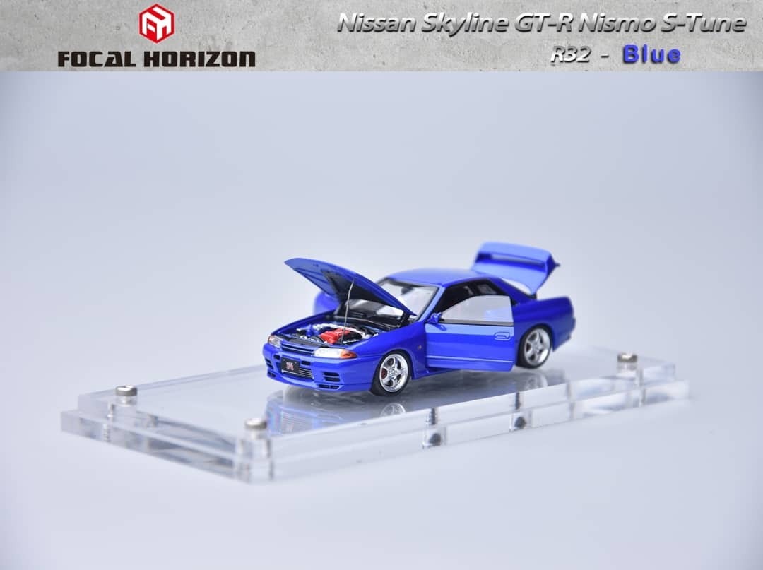 PO-$420 * FOCAL HORIZON * 1:64 NISSAN SKYLINE GT-R R32 NISMO S-TUNE BAYSIDE BLUE