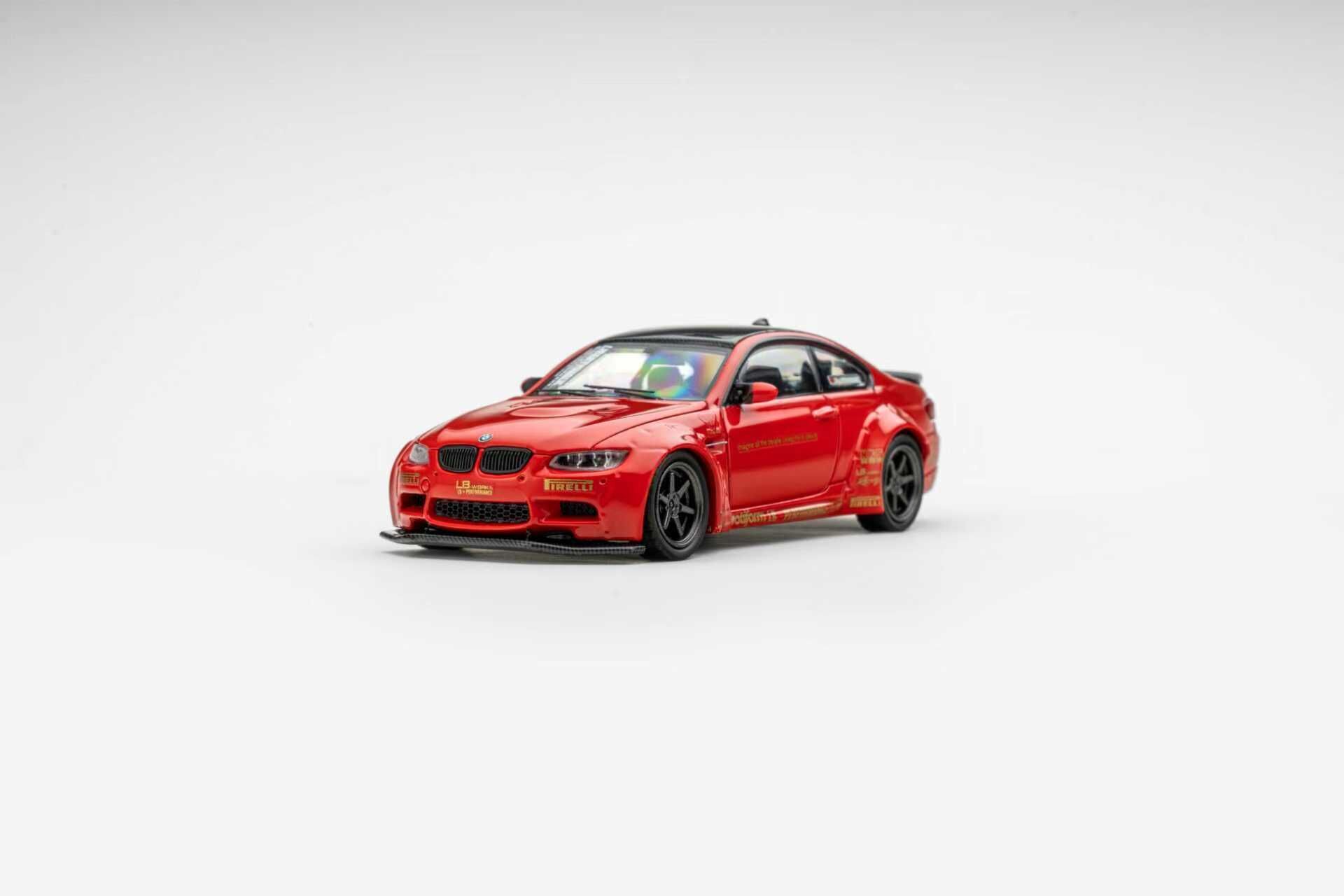 PO-$160 * FINE MODEL * 1:64 BMW M3 E92 LB METALLIC RED
