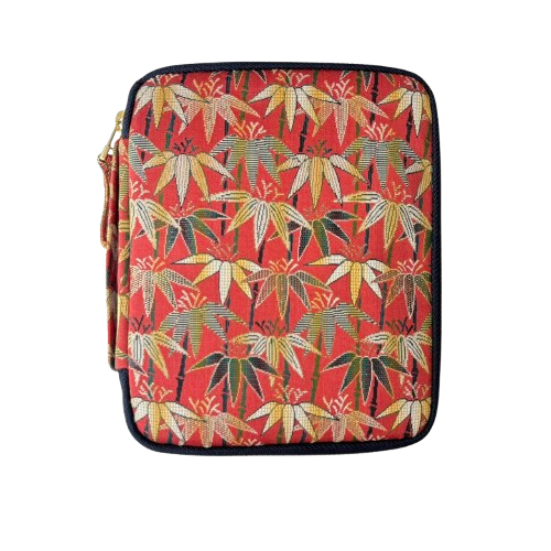 Kyokuhaku 10入拉鍊筆袋_聖誕限定和服布料