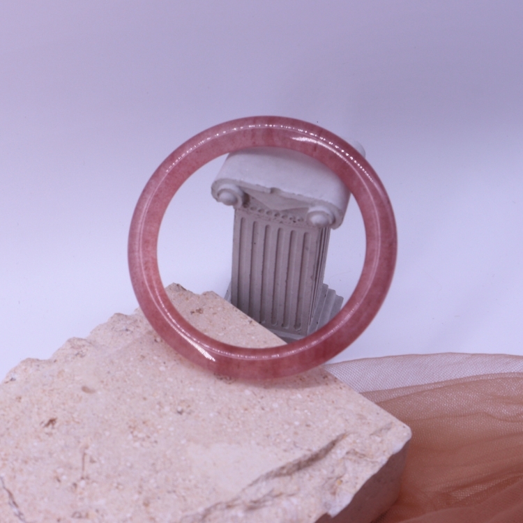 【天然石水晶手鐲】圈口尺寸60以上 牛奶花瓣玉 紅膠花瑪瑙