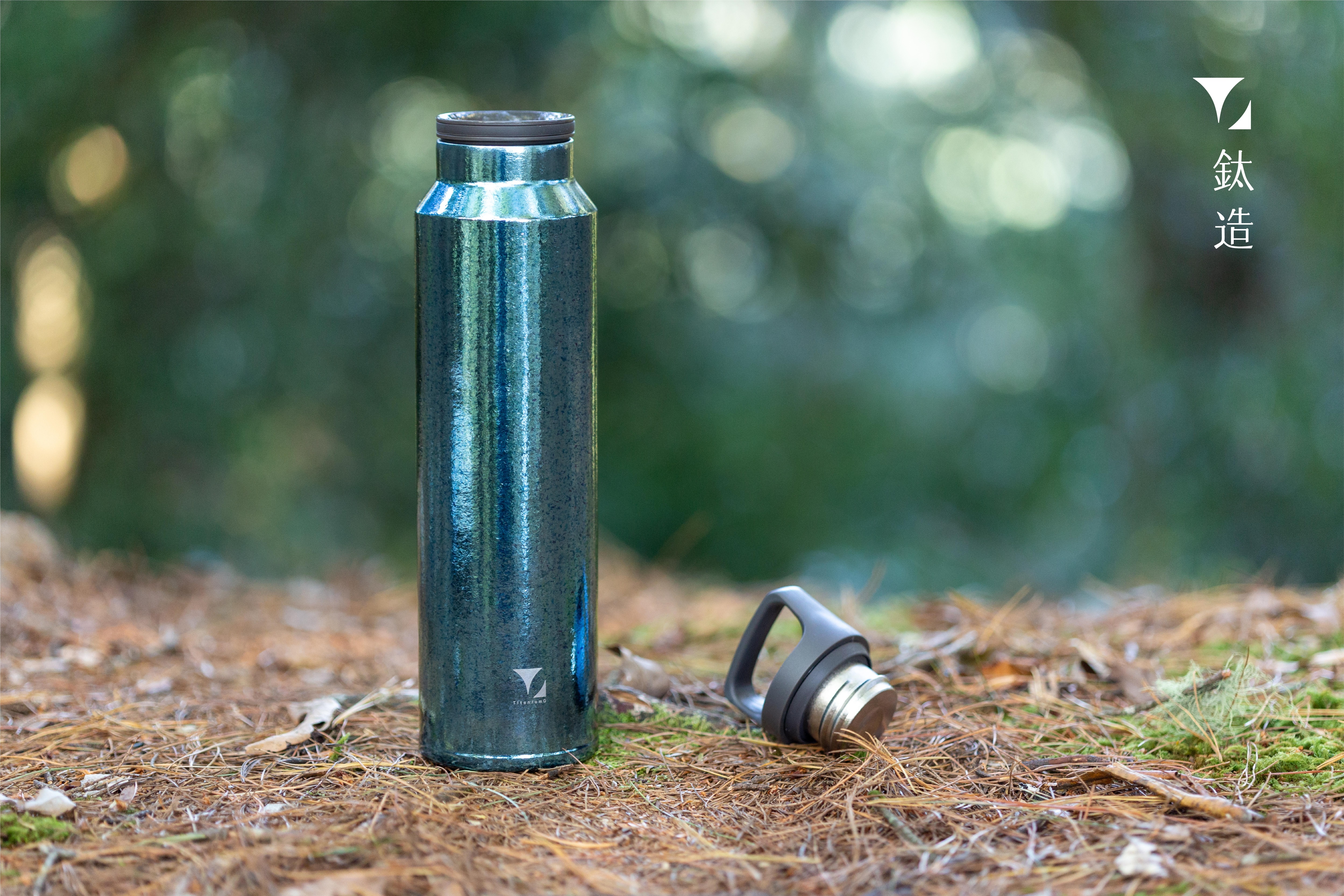 鈦輕瓶220｜耀鈦系列｜極地藍-純鈦蓋