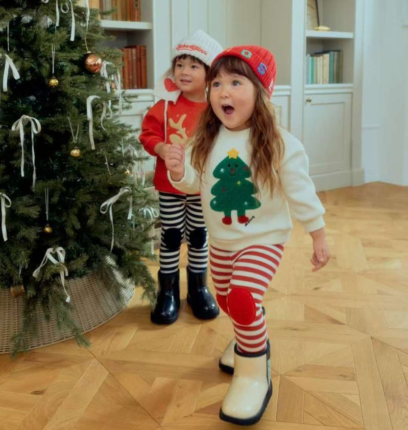 1SBB11T0265WE 1st Blue 白色聖誕樹長袖衛衣