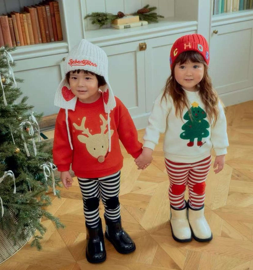 1SBB11T0265WE 1st Blue 白色聖誕樹長袖衛衣