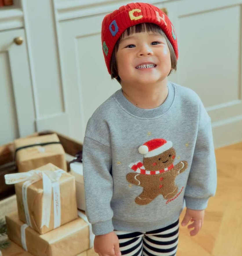 1SBB11T0264GY 1st Blue 灰色薑餅人長袖衛衣