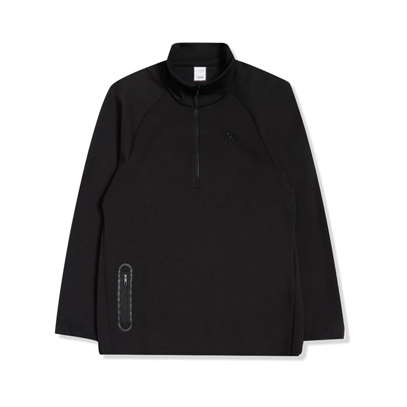 【EIDER】男排汗透氣拉鍊立領保暖刷毛上衣 / 22EDMU22201-[黑]