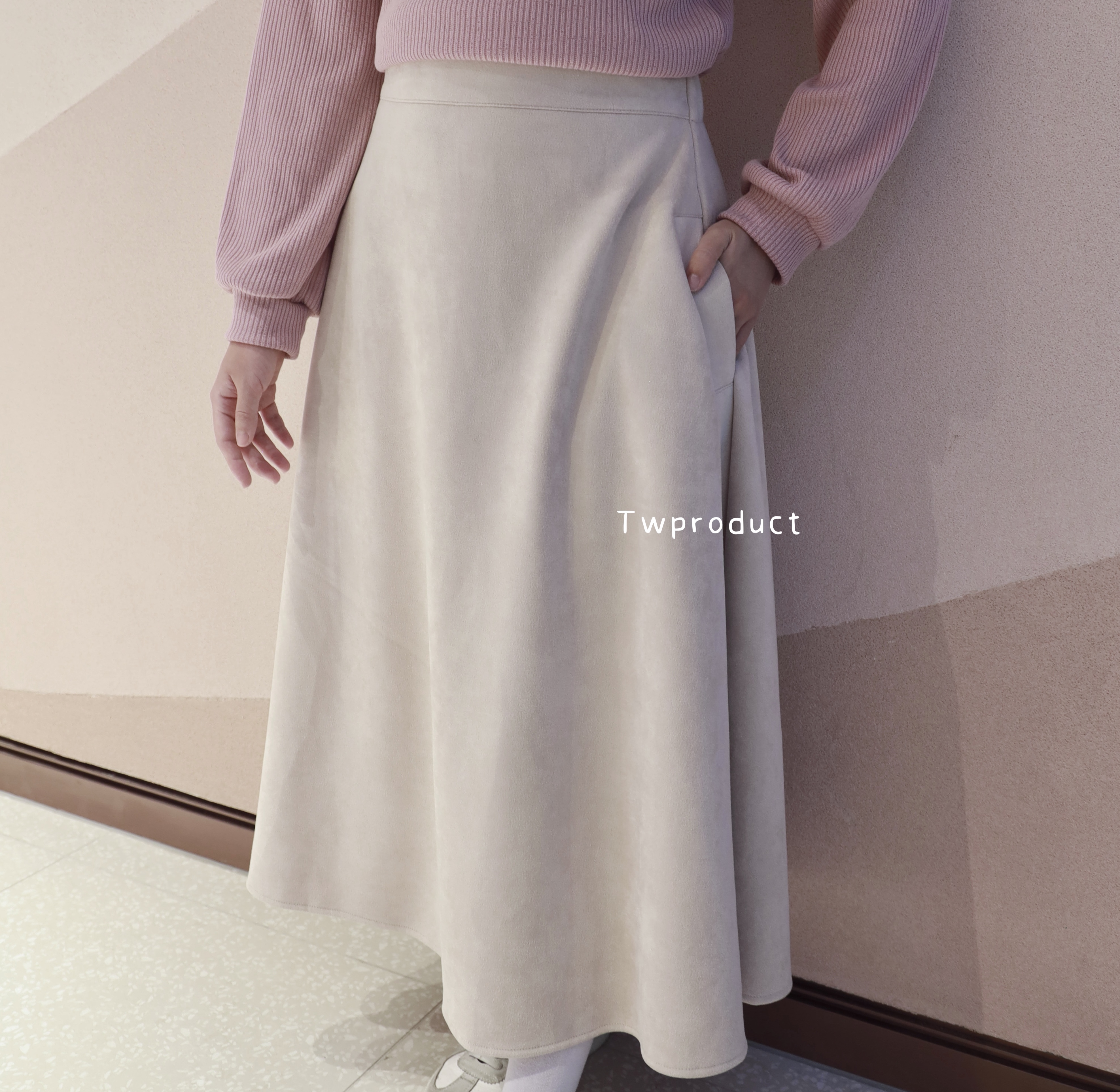 ||SKL260|| 側口袋純色闊傘長裙