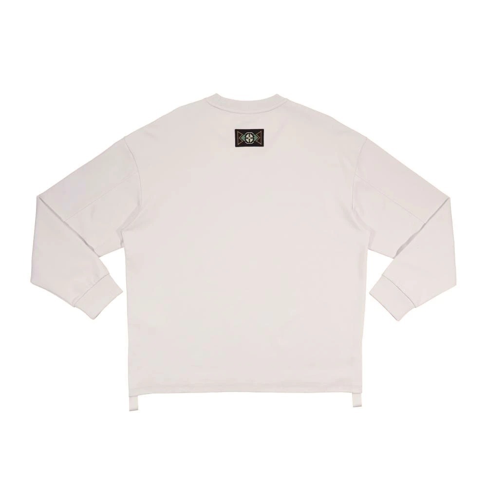 KANGOL 大學T 白灰 LOGO 側開岔 長袖 上衣 中性 6555100109