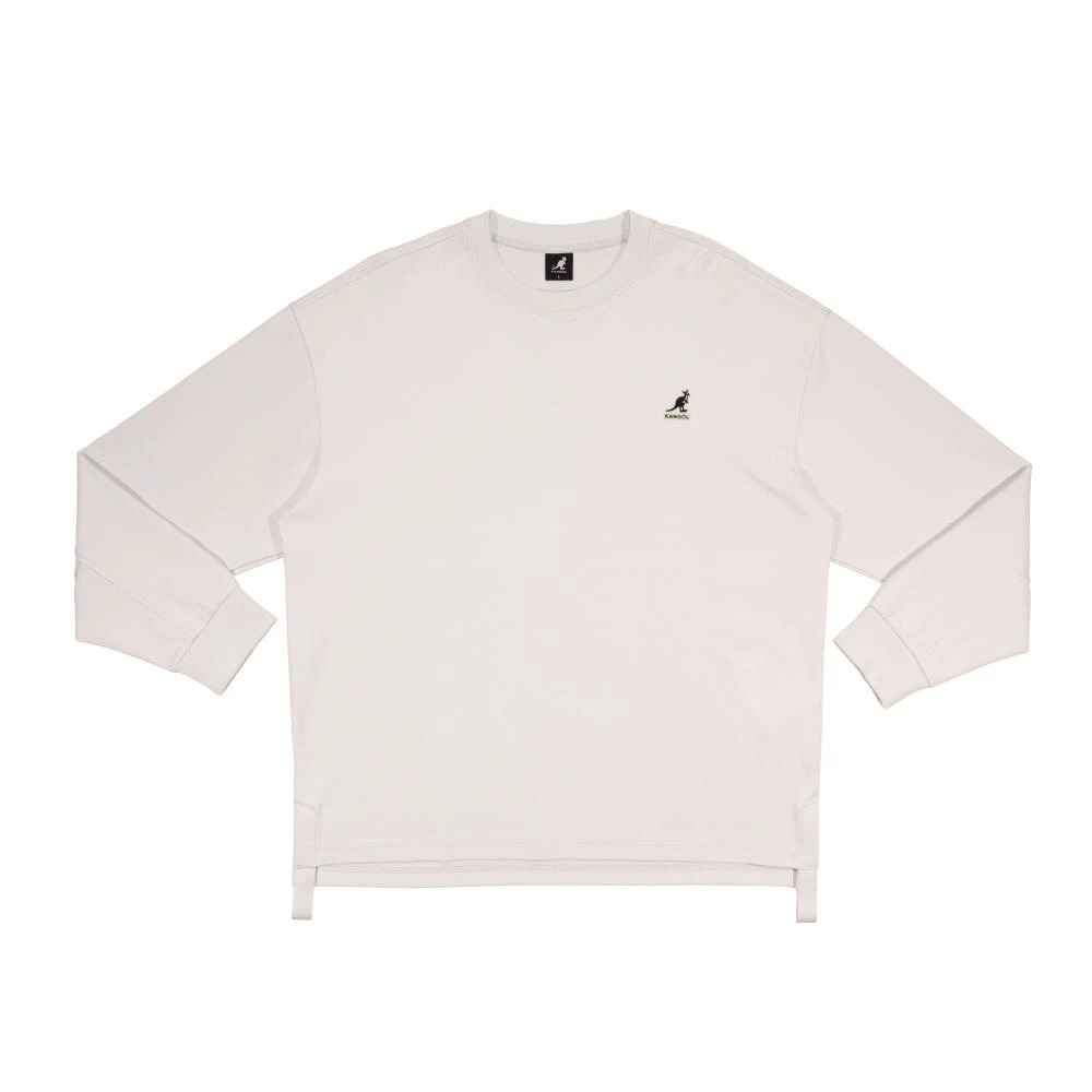 KANGOL 大學T 白灰 LOGO 側開岔 長袖 上衣 中性 6555100109