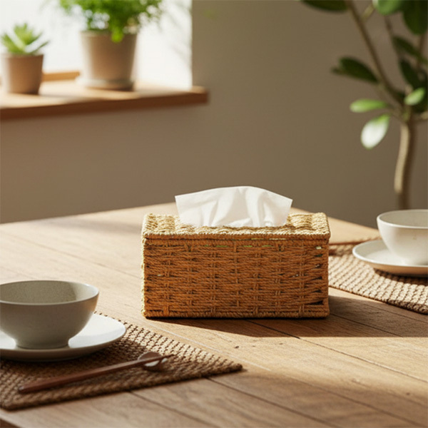手工仿藤草編紙巾盒