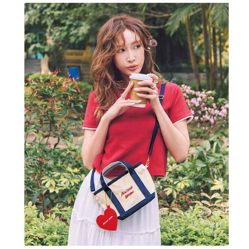 【預購】JN112702 ALLISON BROWN  迷你手提包&心形鏡面吊飾