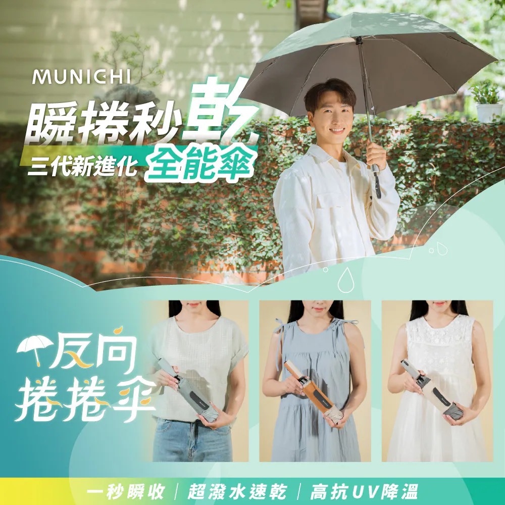 <新品上架🆕> MUNICHI｜反向捲捲傘/摺疊傘 MR.CITYRAIN