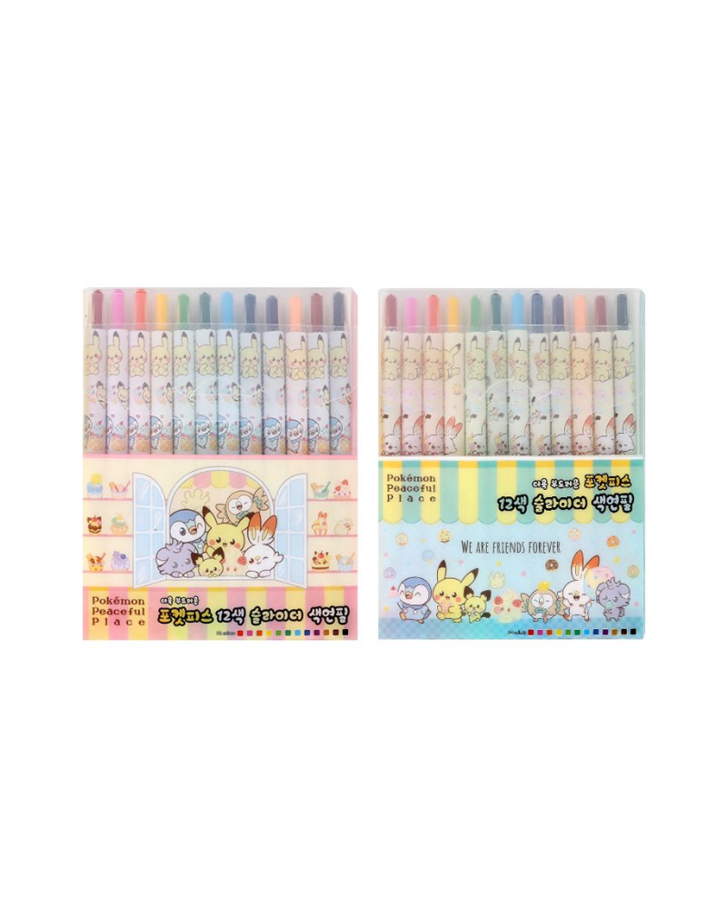 Pokemon 旋轉蠟筆 12色