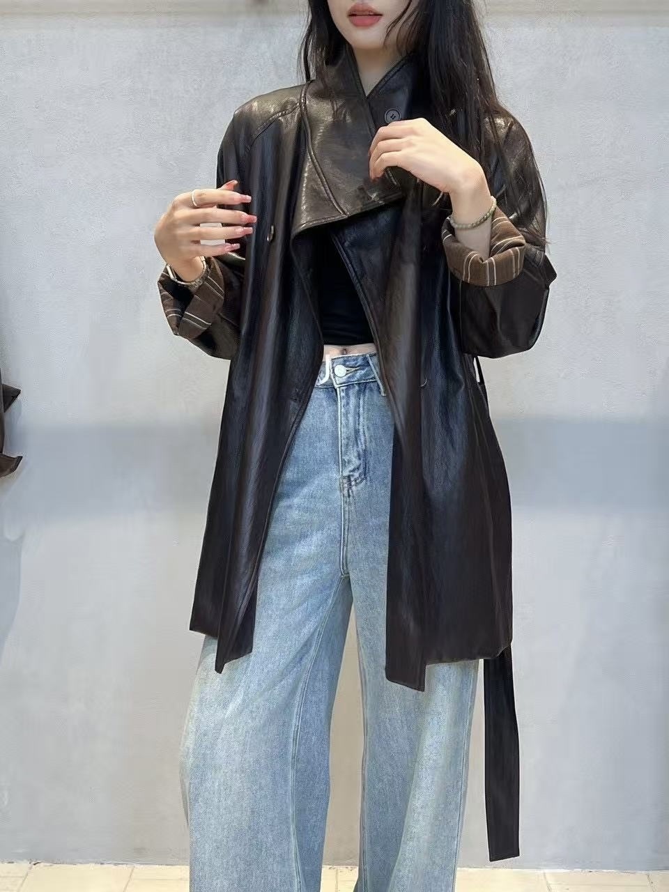 1006 高質感蛋白皮外套