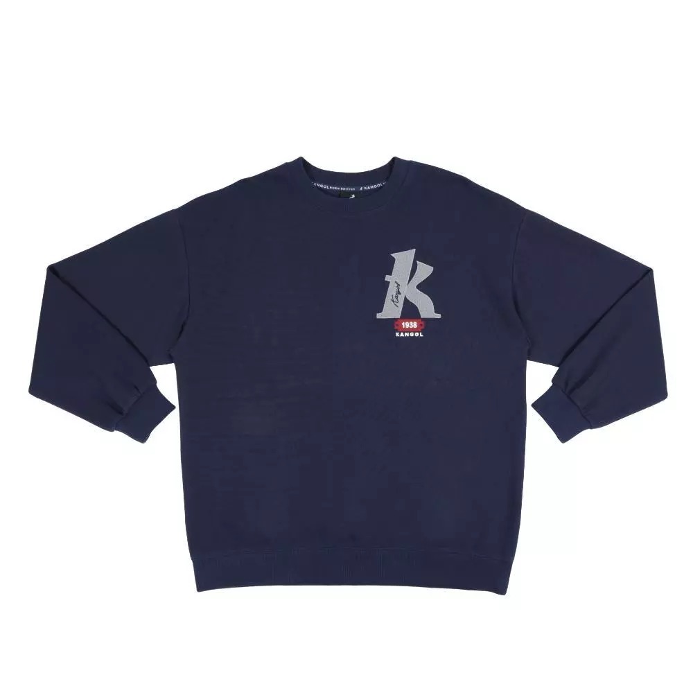 KANGOL 大學T 深藍 K字 經典 棉T 長袖 上衣 中性 6555100480