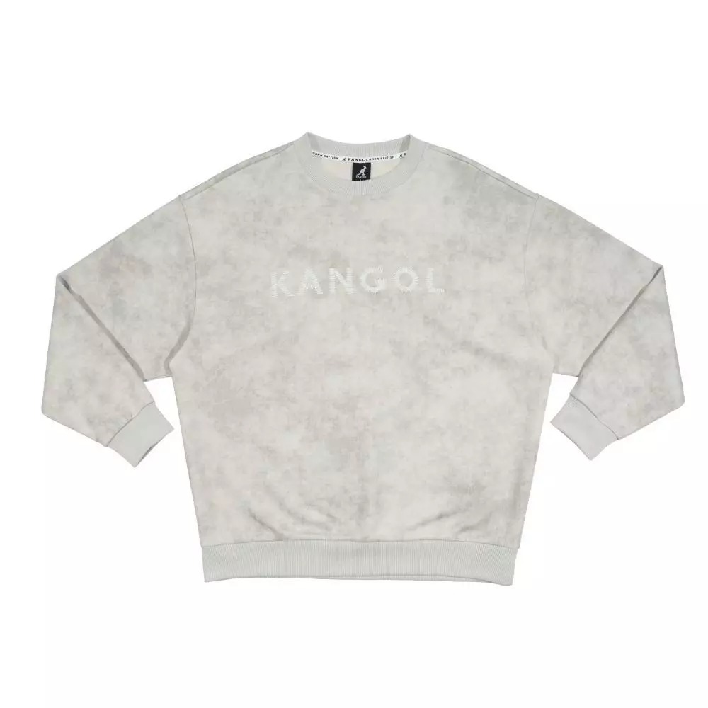 KANGOL 大學T 淺灰 渲染 毛巾底 長袖 上衣 中性 6555101211