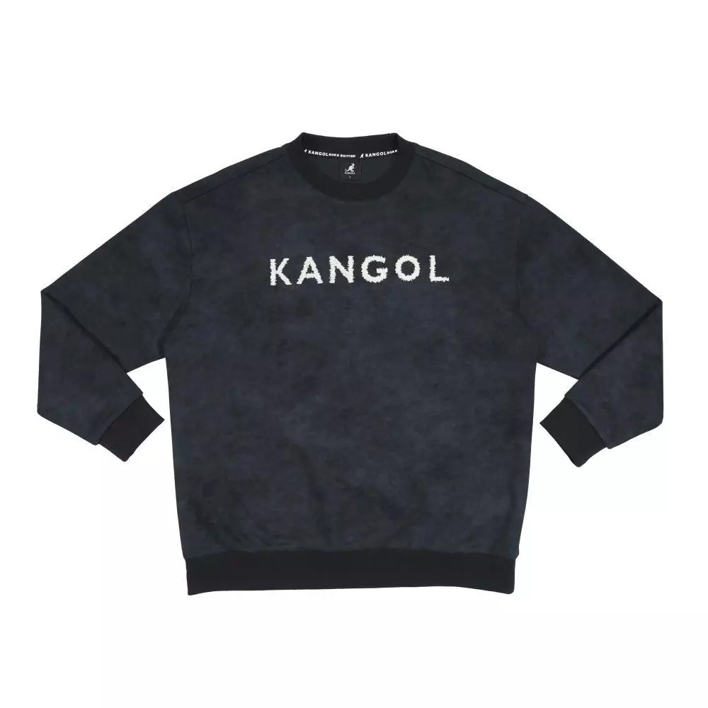 KANGOL 大學T 黑 渲染 毛巾底 長袖 上衣 中性 6555101220