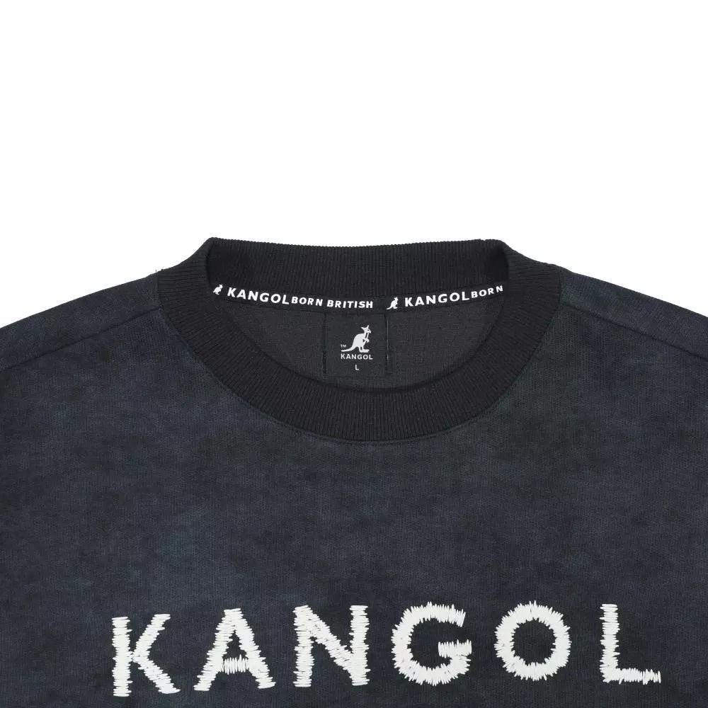 KANGOL 大學T 黑 渲染 毛巾底 長袖 上衣 中性 6555101220