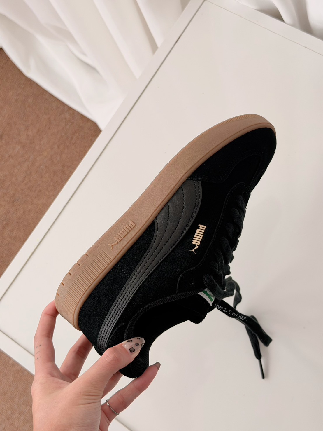 <⚠出清大雜燴⚠> 零碼-23.5/24cm-PUMA SMASH V2 黑灰麂皮 金標 德訓鞋