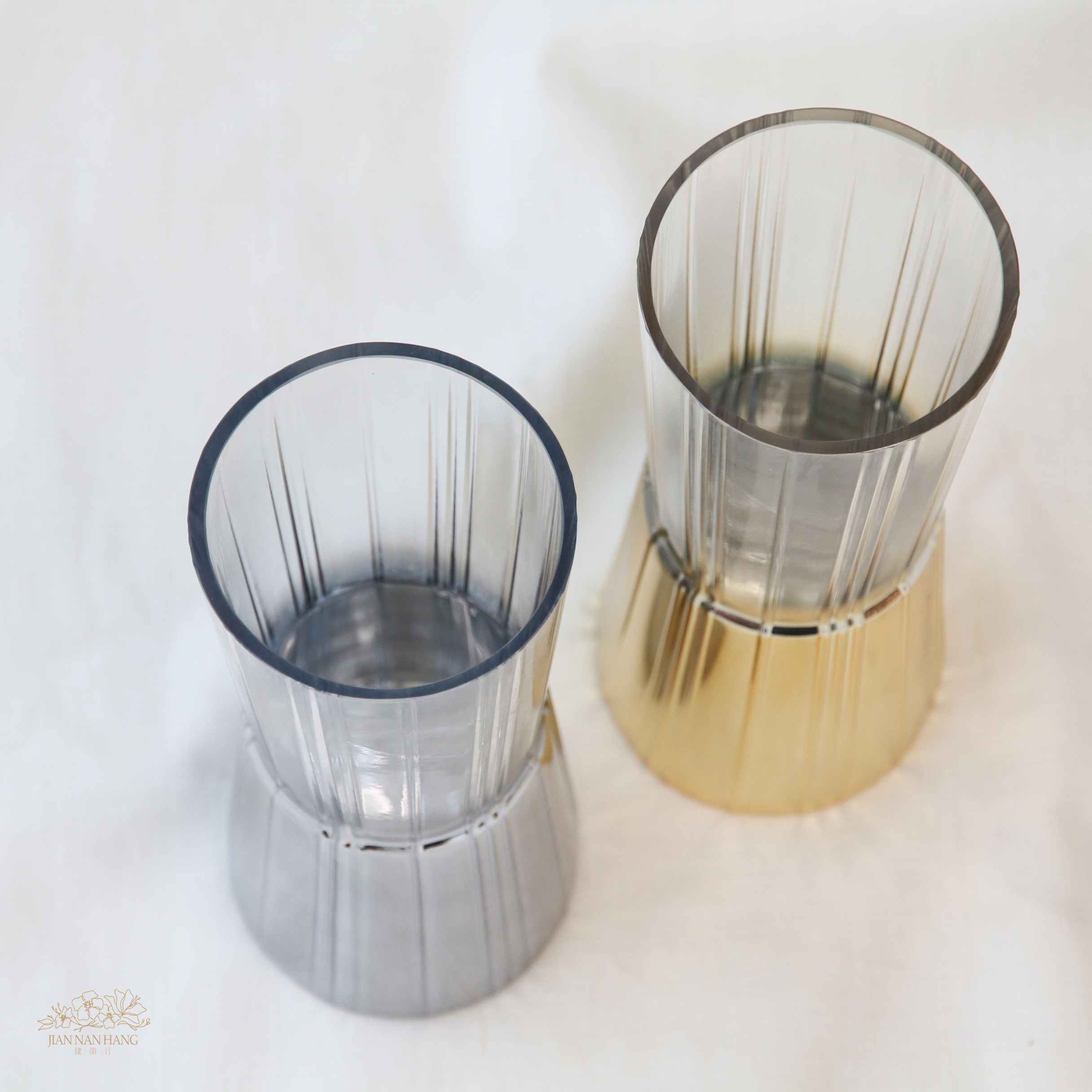 玻璃花器 豎紋漸層 2色