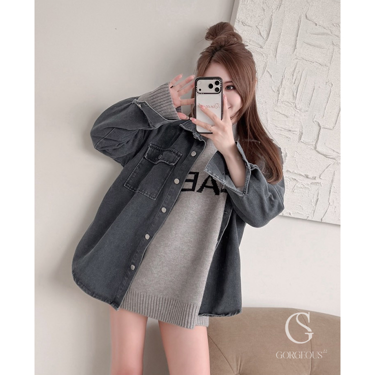 M118「韓系高磅挺版牛仔外套（送皮帶）」