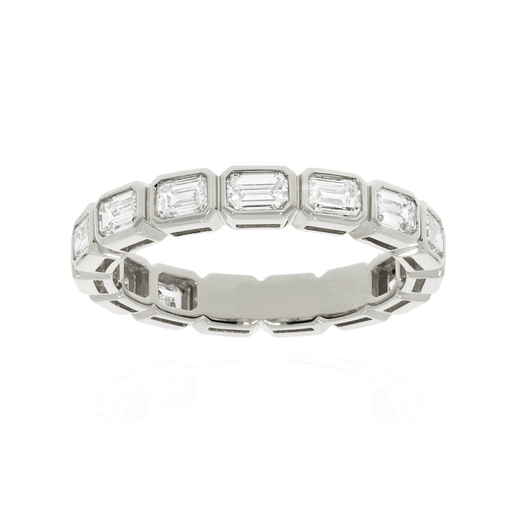 包邊鑲祖母綠切割鑽石渾身戒指