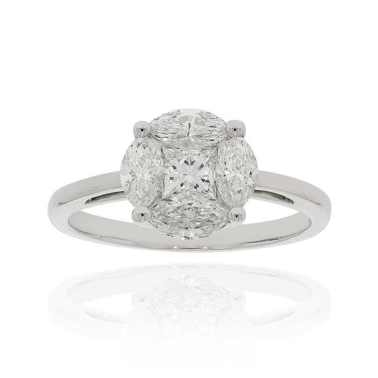 圓鑽視覺拼鑽戒指